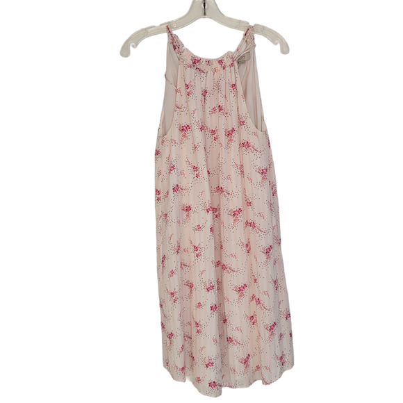LOFT Floral Swing Dress Pink Halter Tie Neck Relaxed Summer Women Small - Picture 13 of 14